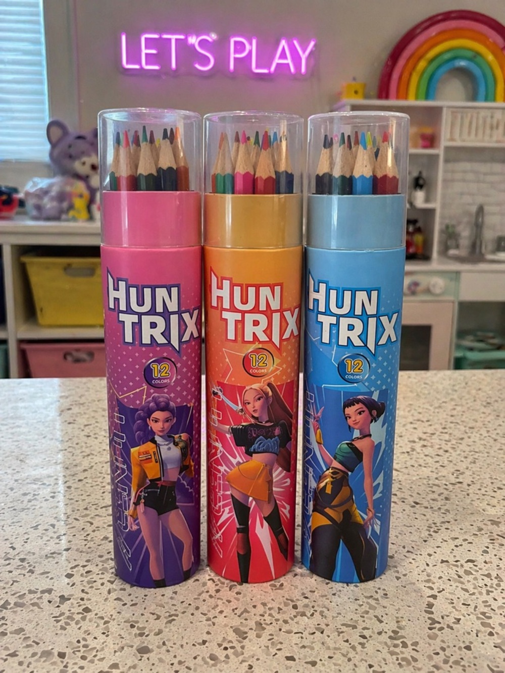 KPOP Demon Hunters Huntrix Colored Pencil Bundle – 3 Packs (36 Total Colors)